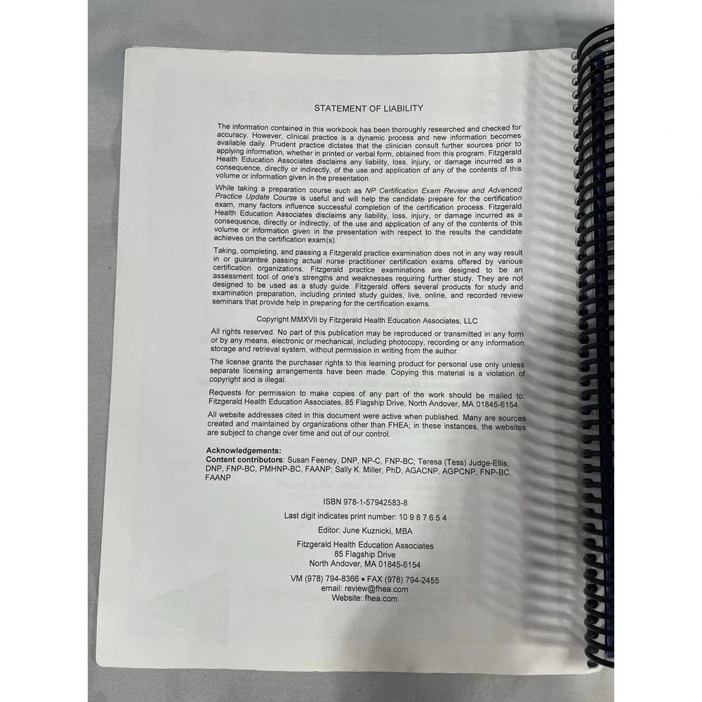 Fitzgerald Nurse Practitioner Certification Exam Review Advanced Practice Update